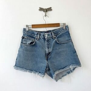 Vintage Tommy Hilfiger Denim Cutoff Shorts Light Wash High Waisted Sz 30